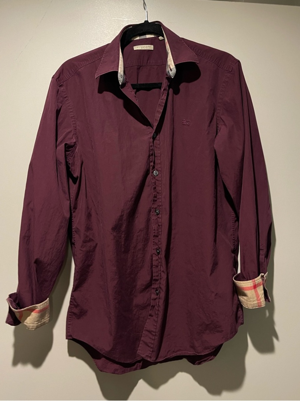 Burberry Men's Button-Up Dress Shirt - Burgundy